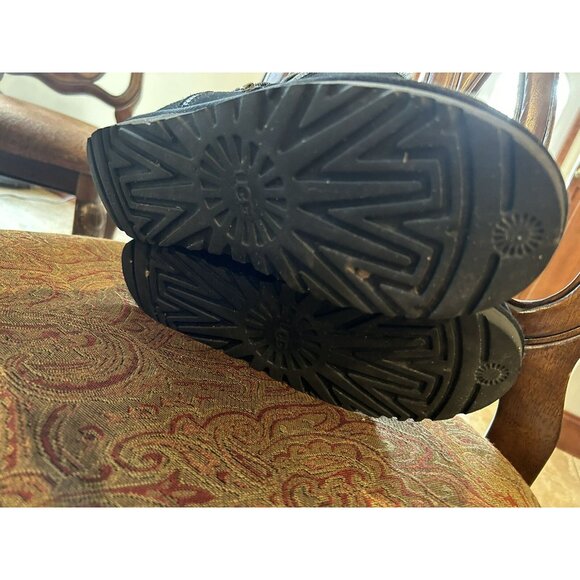 UGG BLACK SPARKLE Women's Black Boots W/ Fake Zipper- Size 9 AUTHENTIC - Picture 3 of 12